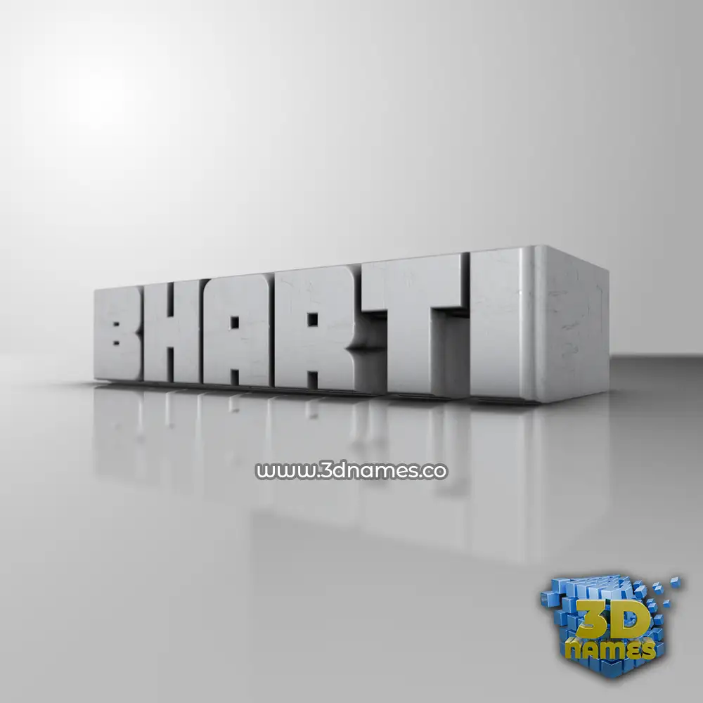 bharti in White Metro style - 3D name wallpaper