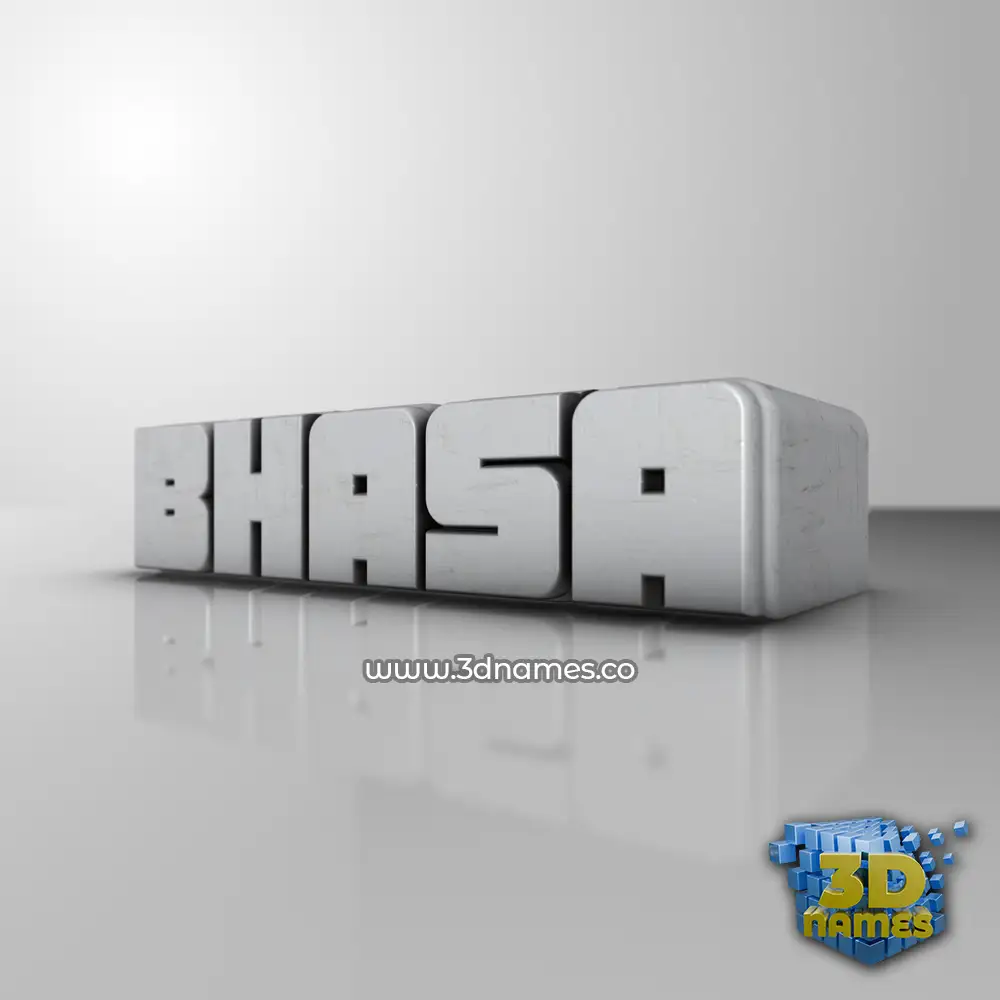 bhasa in White Metro style - 3D name wallpaper