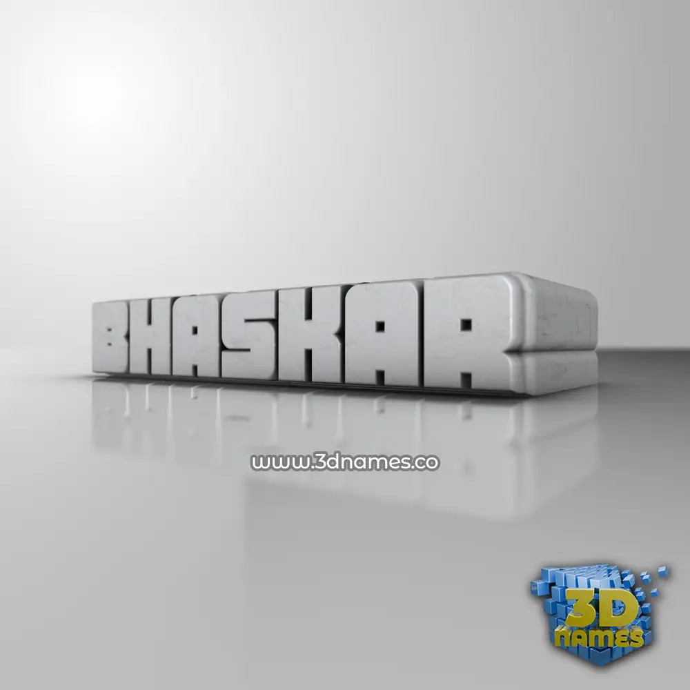 bhaskar in White Metro style - 3D name wallpaper