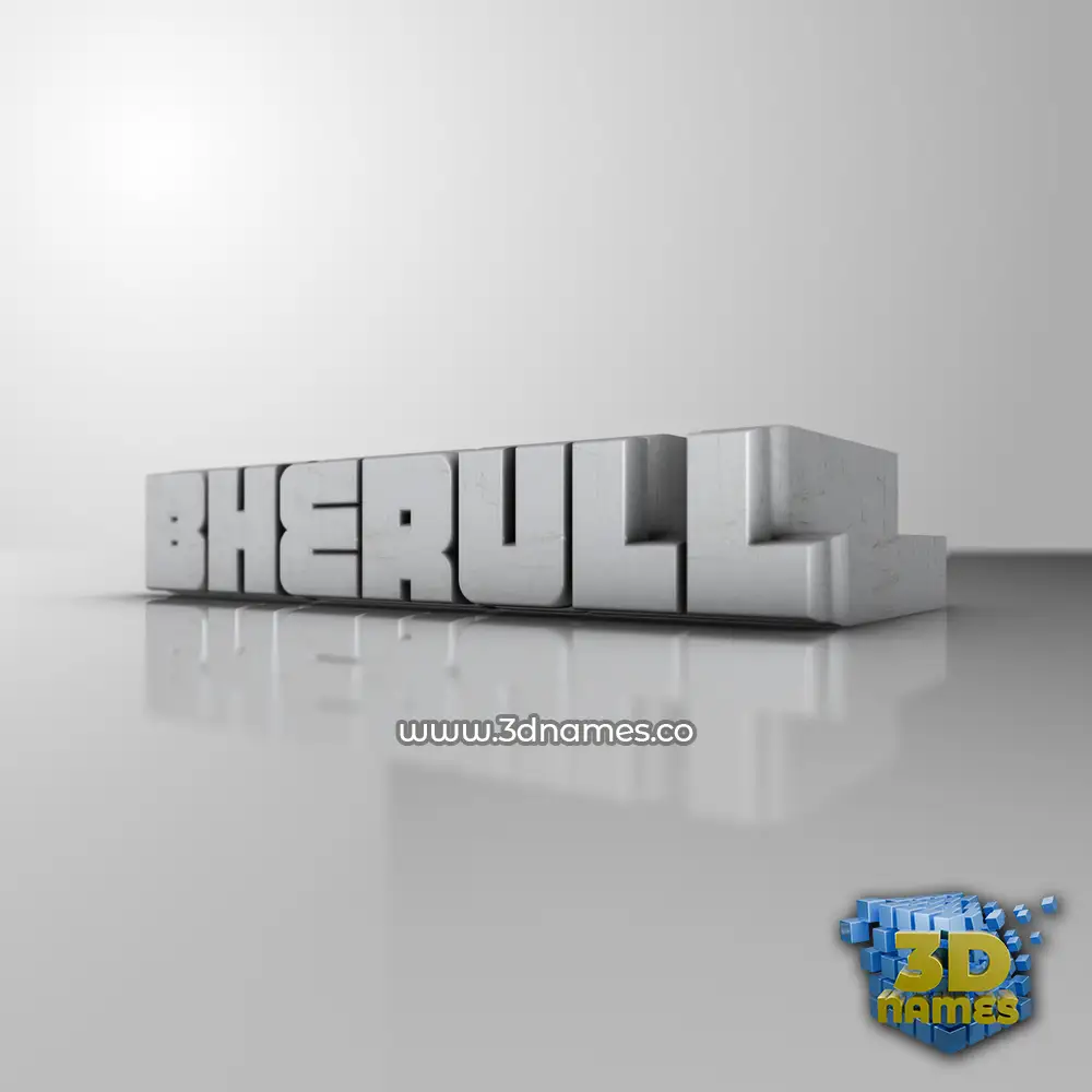 bherull in White Metro style - 3D name wallpaper
