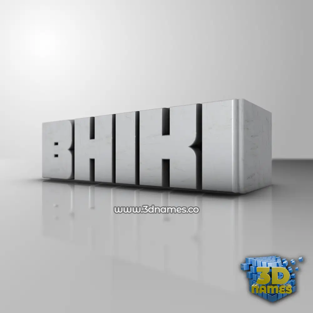 bhiki in White Metro style - 3D name wallpaper