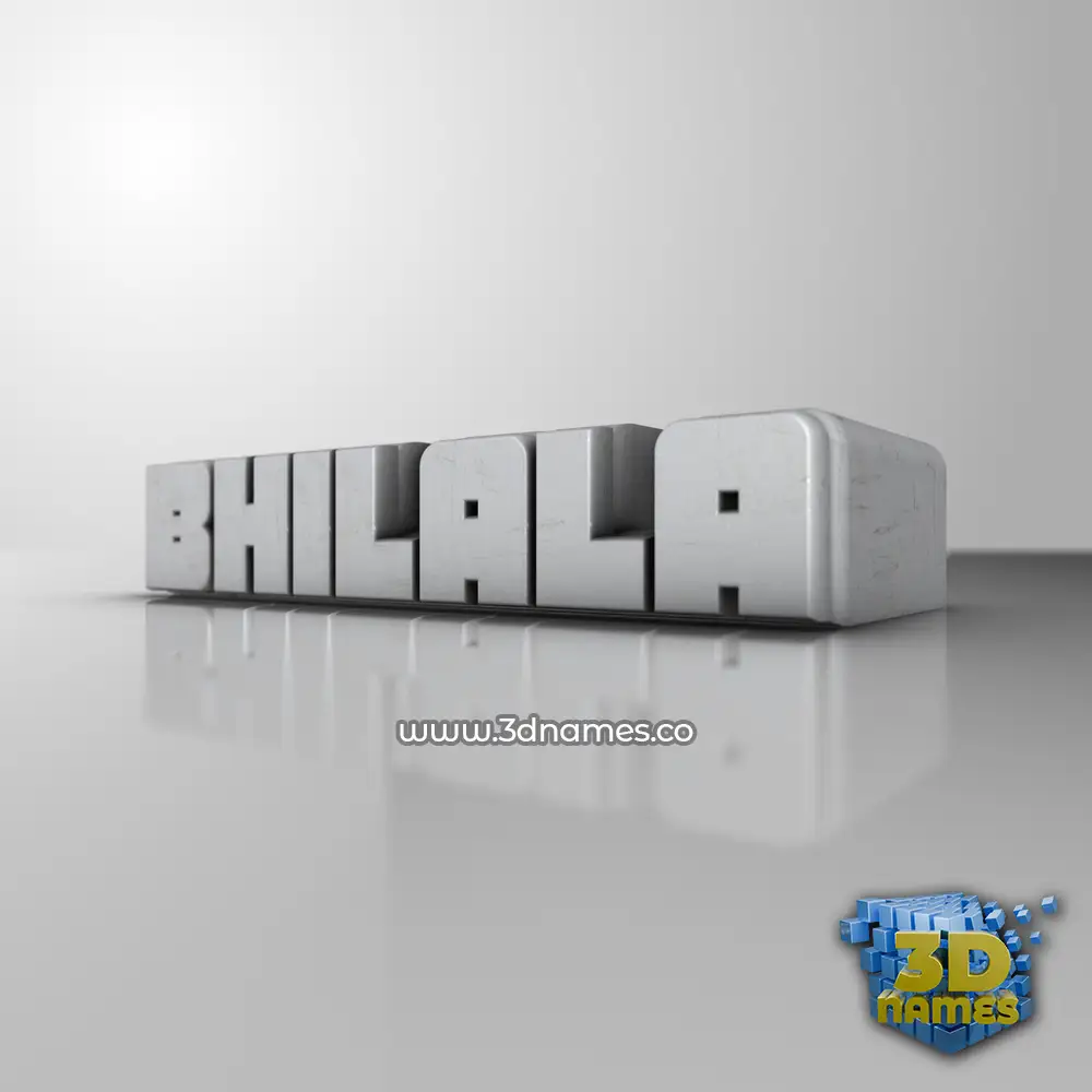 bhilala in White Metro style - 3D name wallpaper