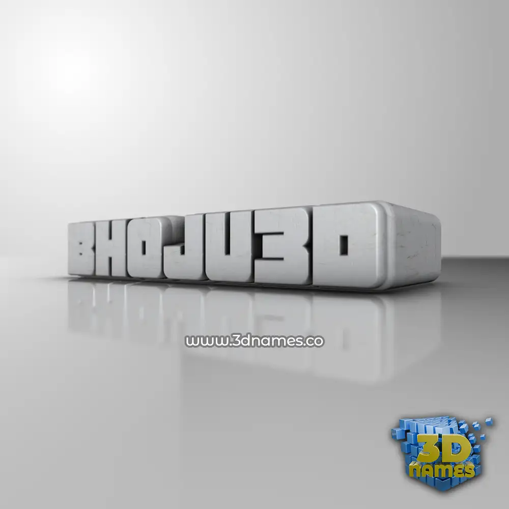 bhoju3d in White Metro style - 3D name wallpaper