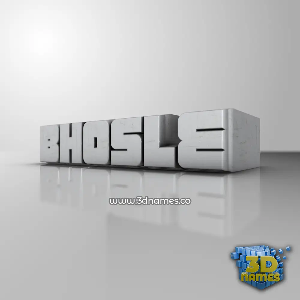 bhosle in White Metro style - 3D name wallpaper