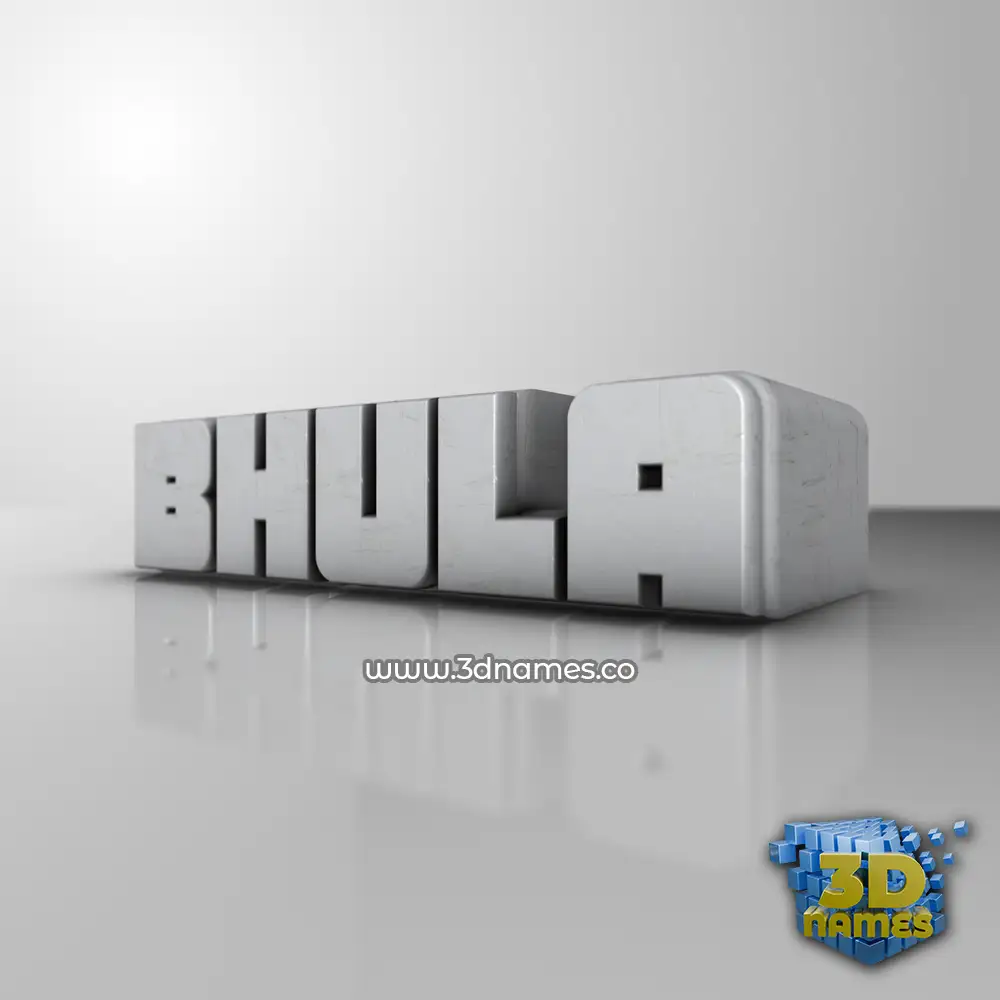 bhula in White Metro style - 3D name wallpaper