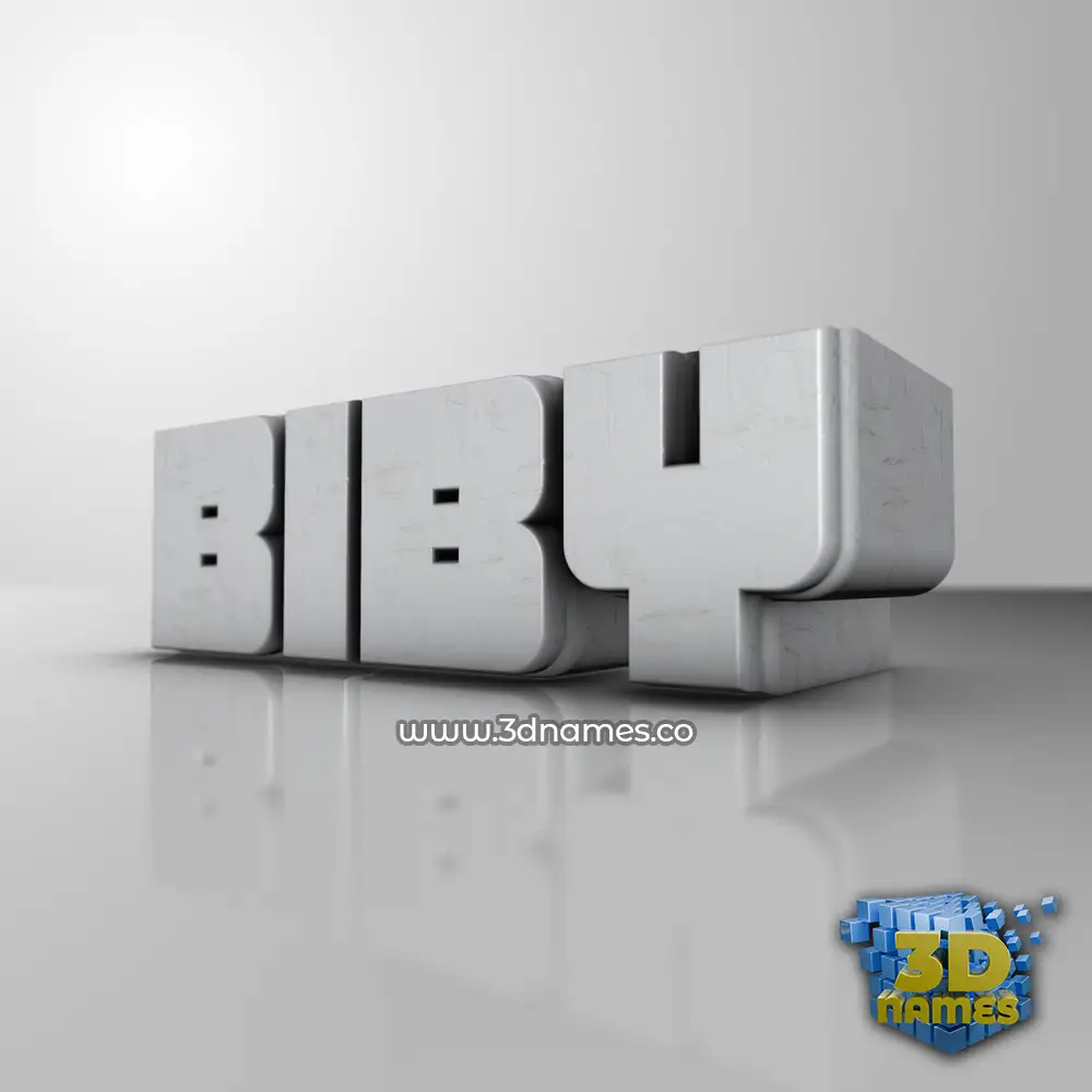 biby in White Metro style - 3D name wallpaper