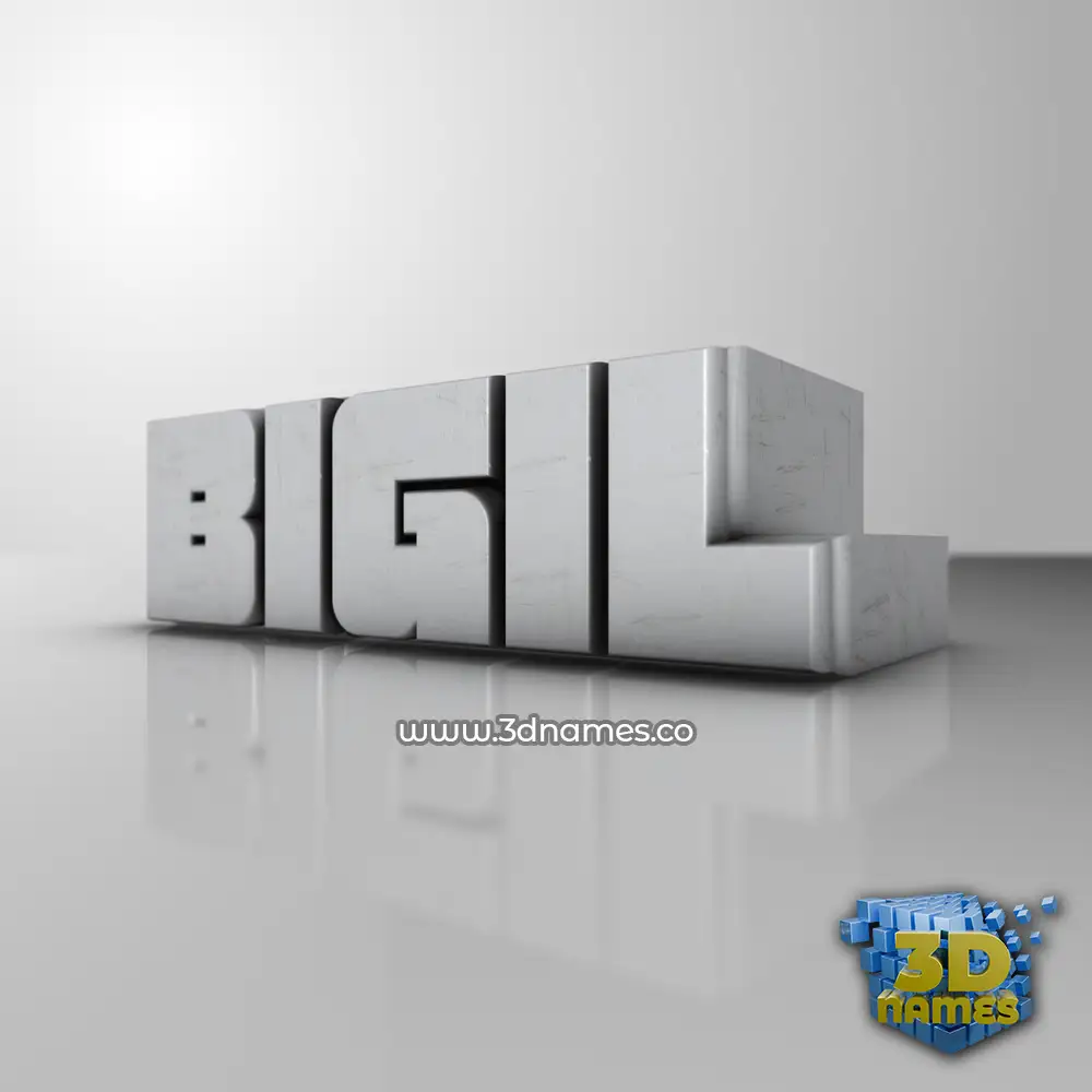 bigil in White Metro style - 3D name wallpaper