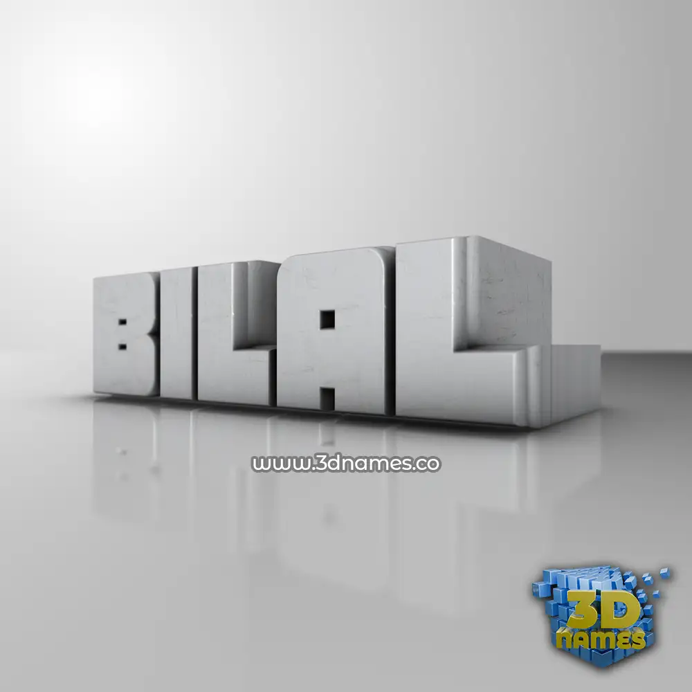 bilal in White Metro style - 3D name wallpaper