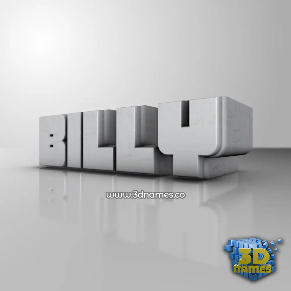 billy in White Metro style - 3D name wallpaper