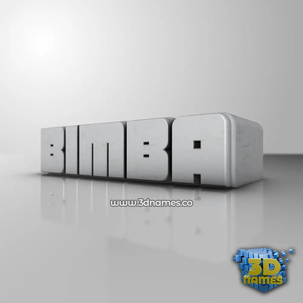 bimba in White Metro style - 3D name wallpaper