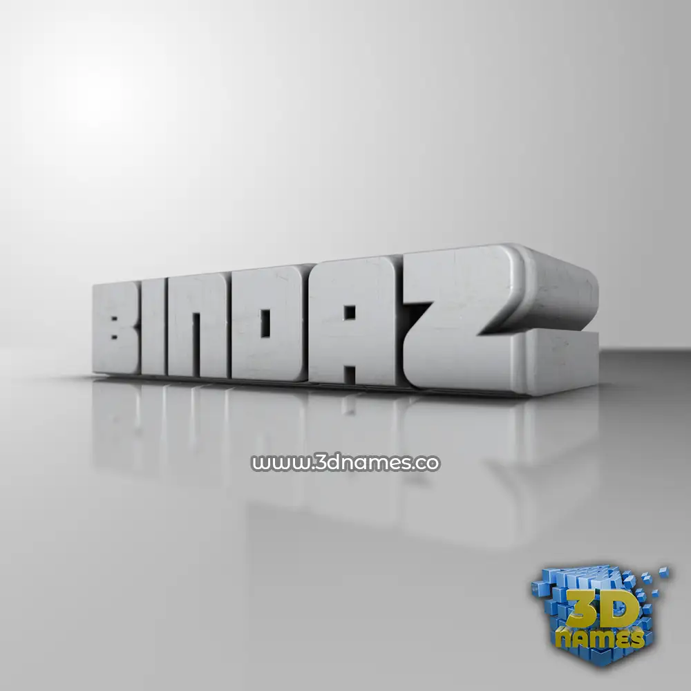 bindaz in White Metro style - 3D name wallpaper