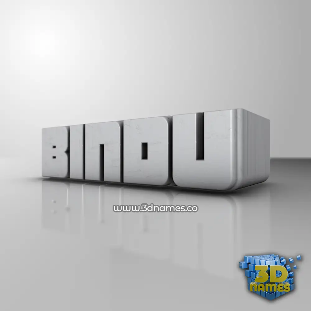 bindu in White Metro style - 3D name wallpaper