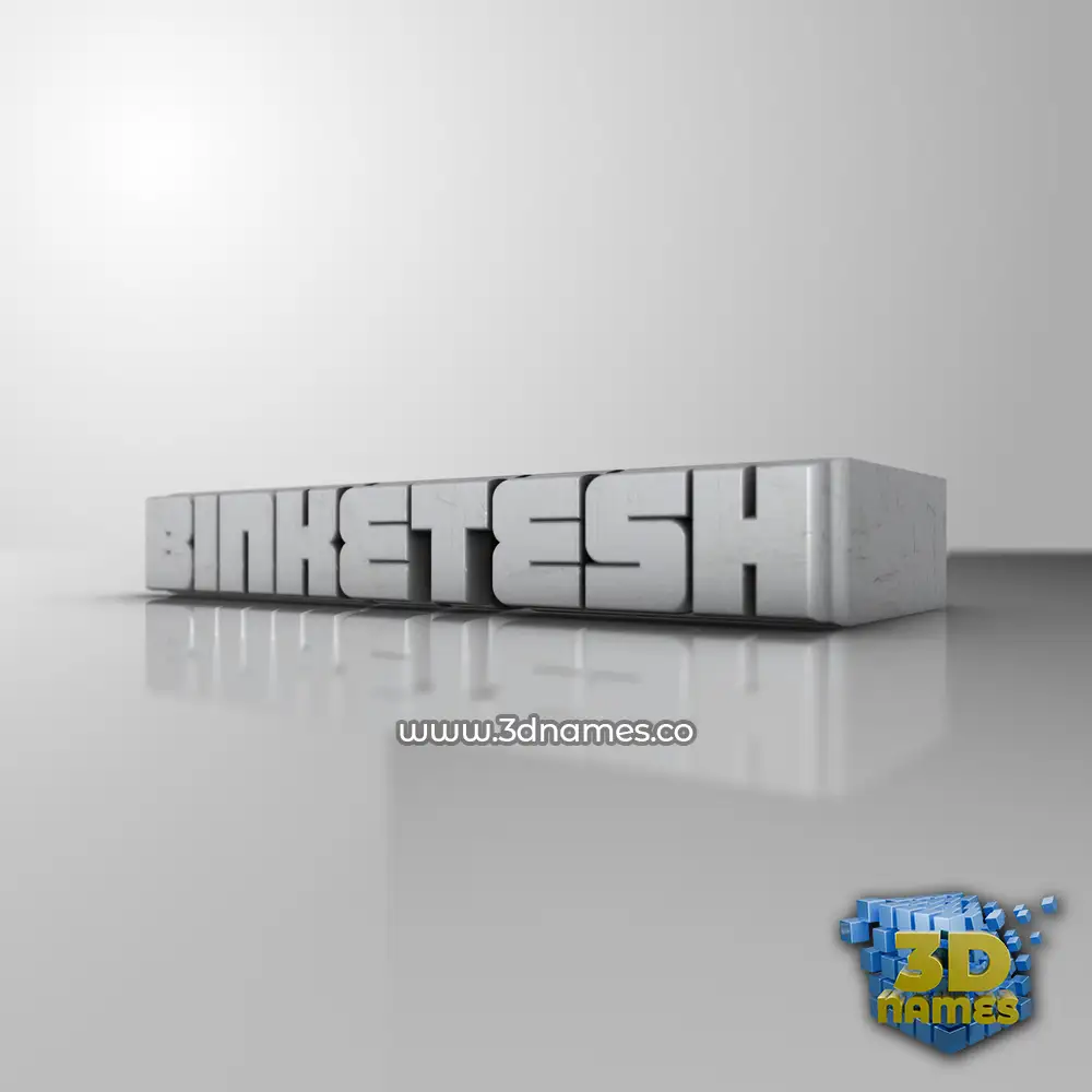 binketesh in White Metro style - 3D name wallpaper