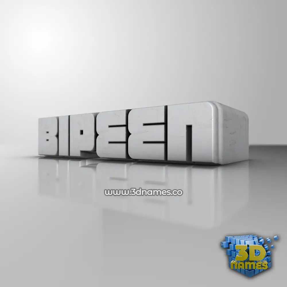 bipeen in White Metro style - 3D name wallpaper