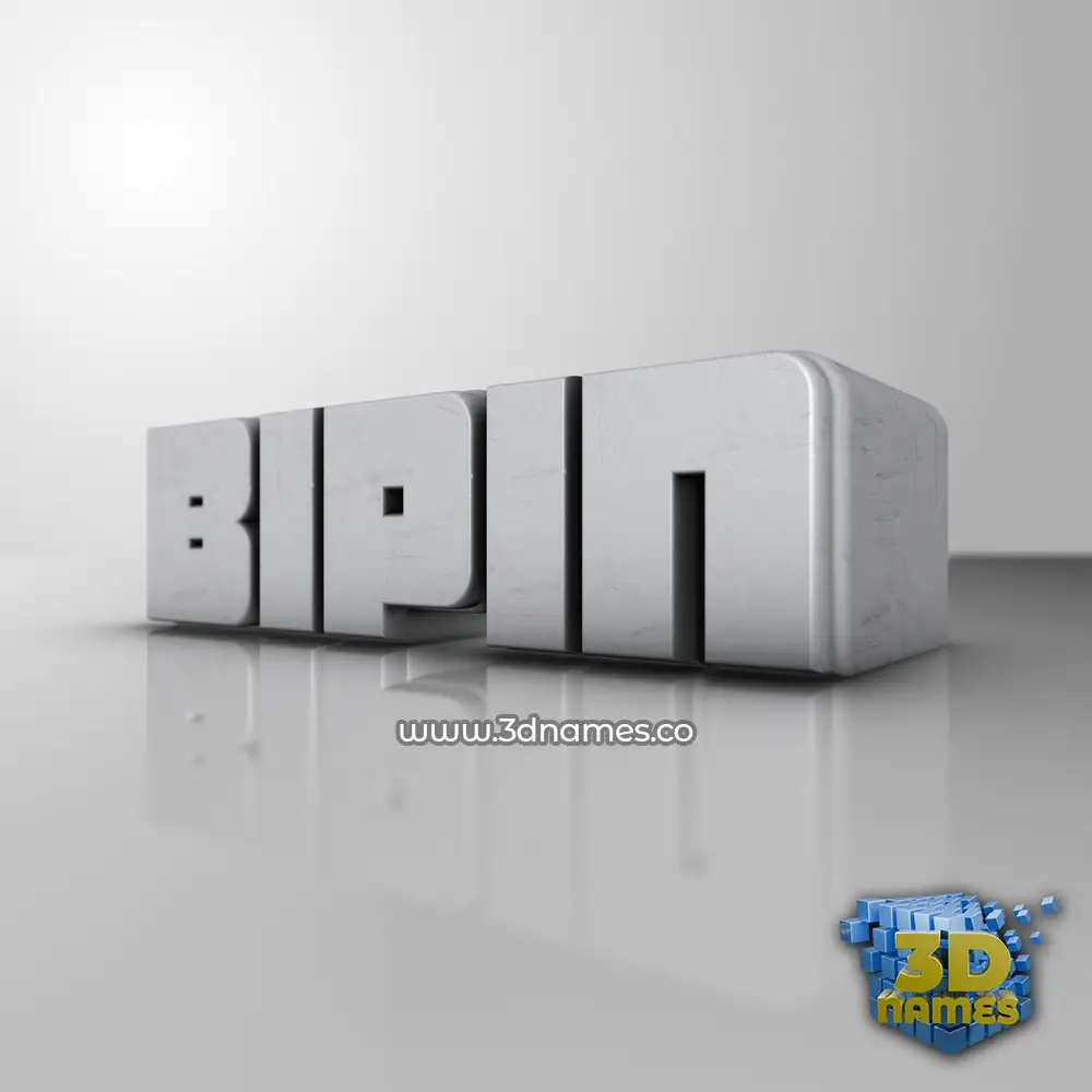 bipin in White Metro style - 3D name wallpaper