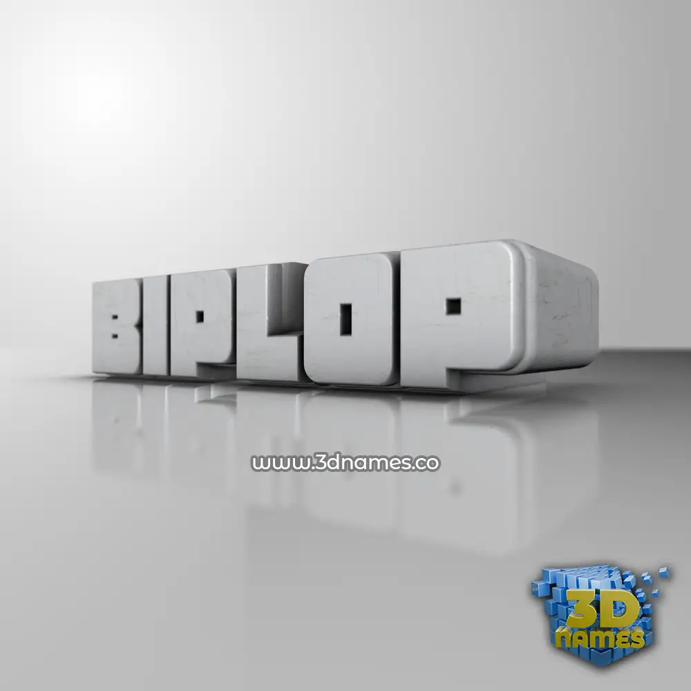 biplop in White Metro style - 3D name wallpaper