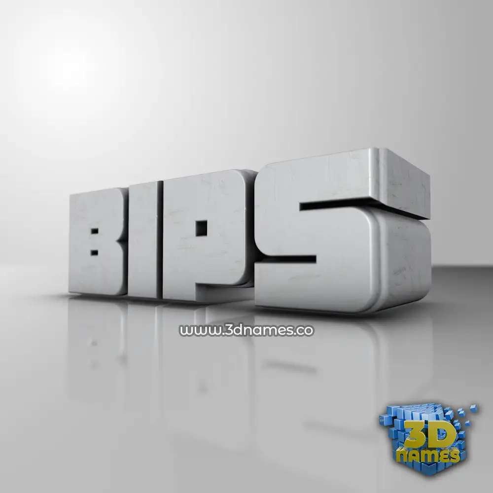 bips in White Metro style - 3D name wallpaper