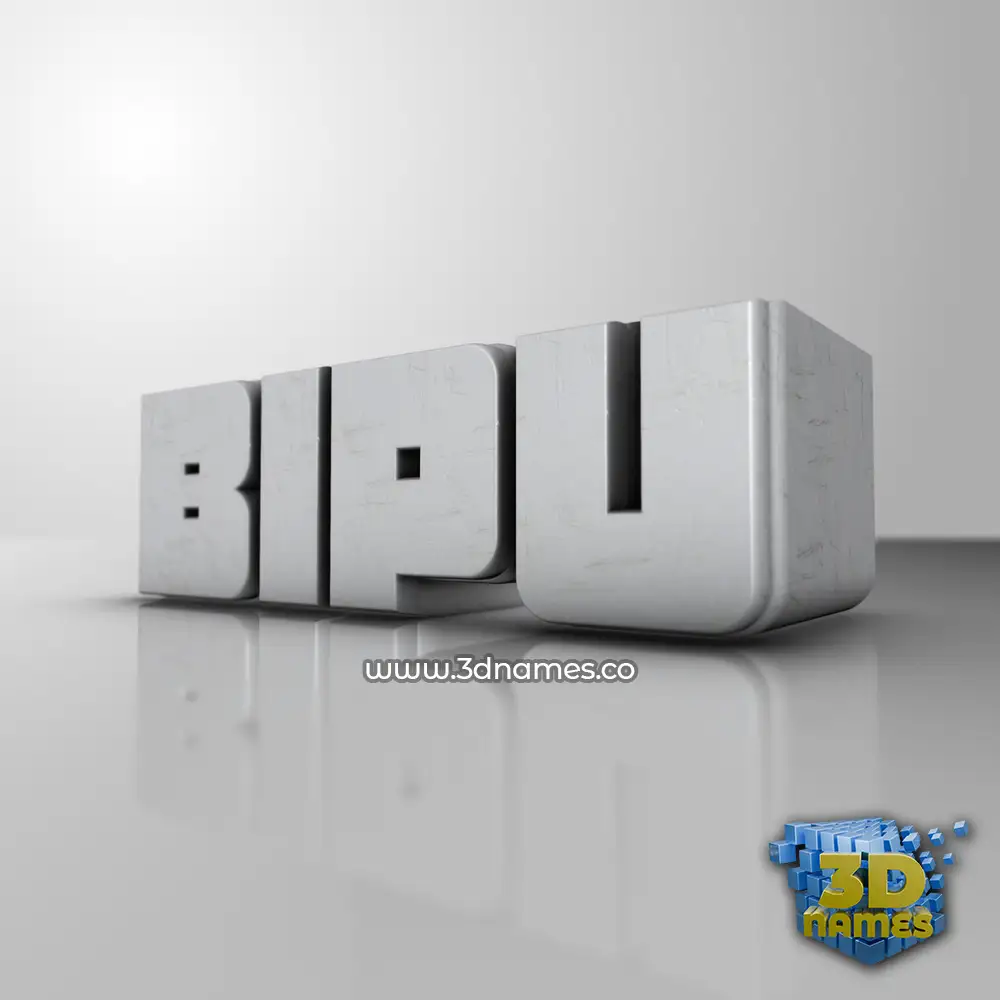 bipu in White Metro style - 3D name wallpaper