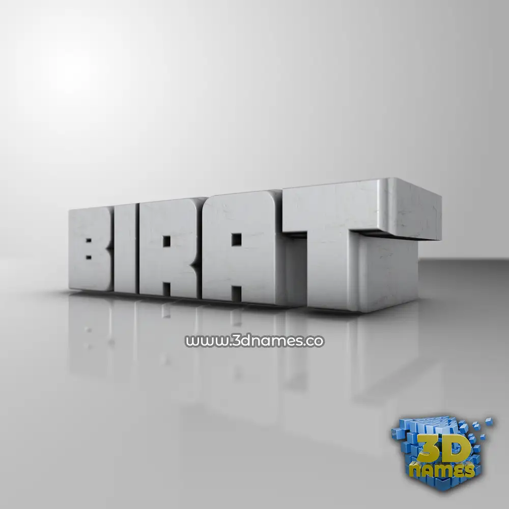 birat in White Metro style - 3D name wallpaper
