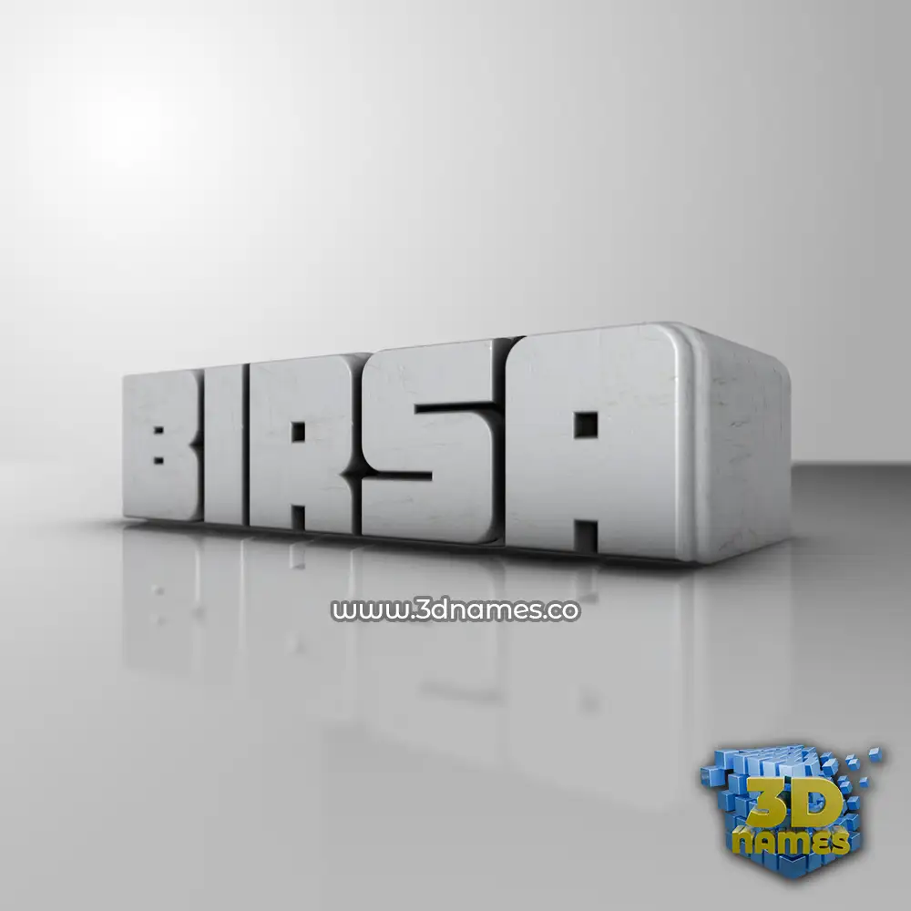 birsa in White Metro style - 3D name wallpaper