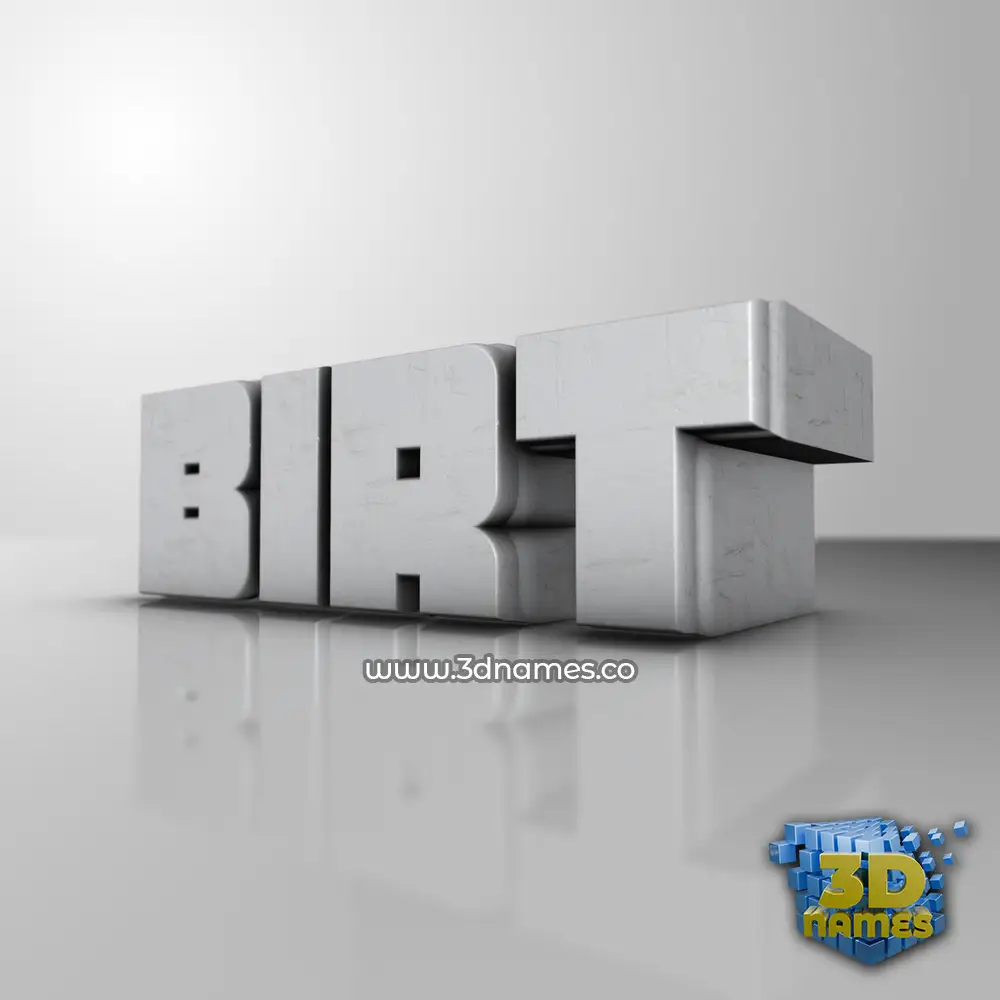 birt in White Metro style - 3D name wallpaper
