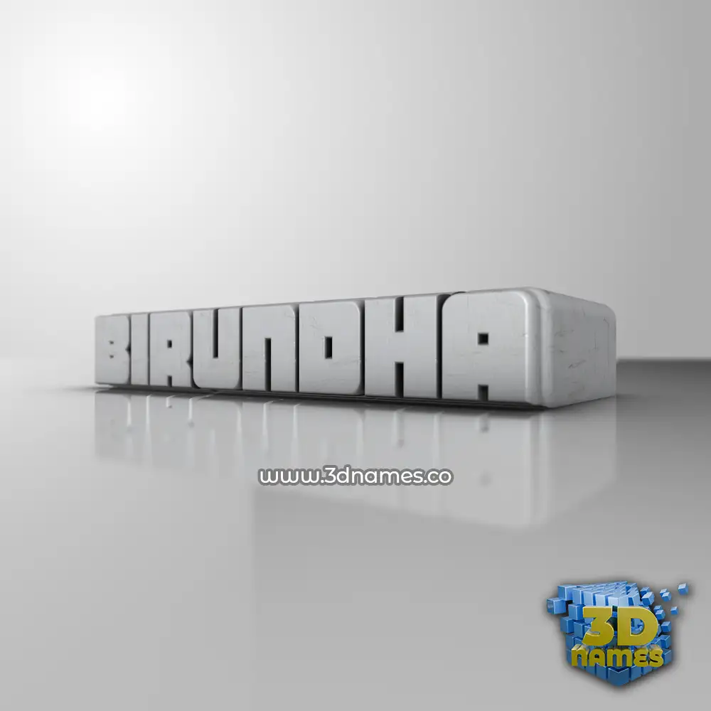 birundha in White Metro style - 3D name wallpaper