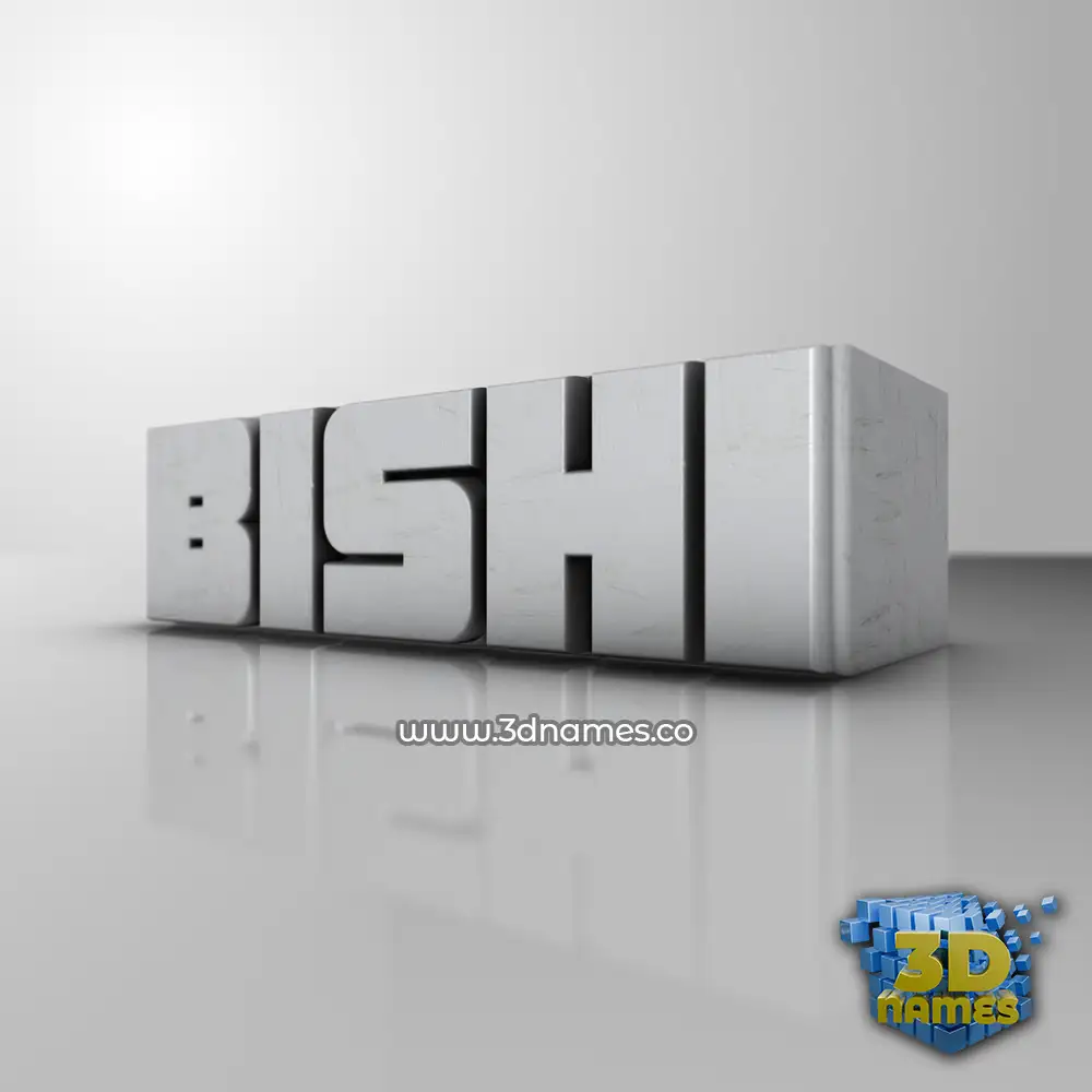 bishi in White Metro style - 3D name wallpaper