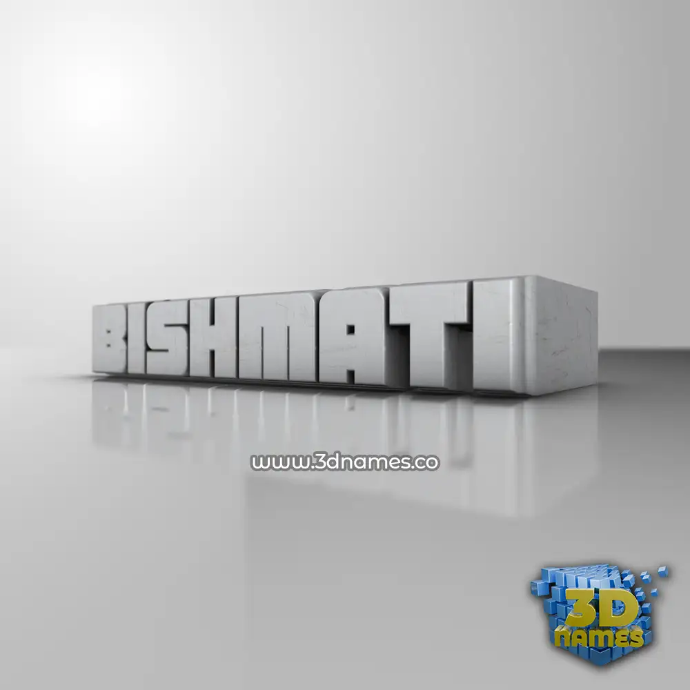 bishmati in White Metro style - 3D name wallpaper