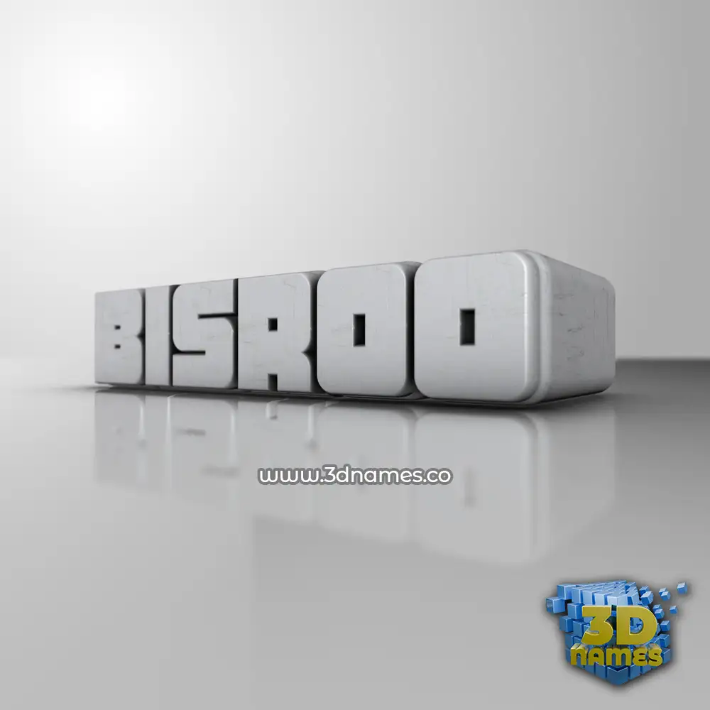 bisroo in White Metro style - 3D name wallpaper
