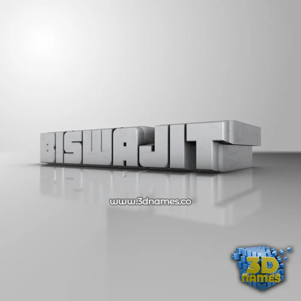 biswajit in White Metro style - 3D name wallpaper