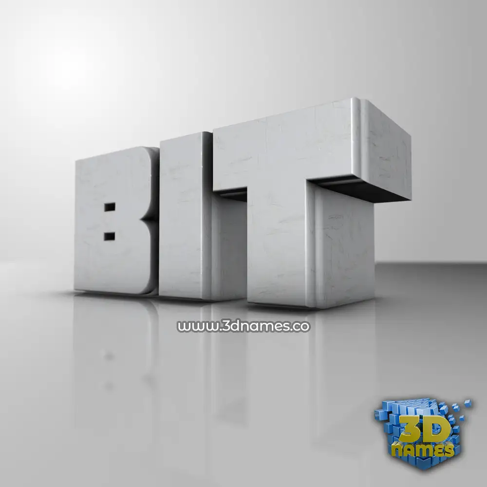 bit in White Metro style - 3D name wallpaper