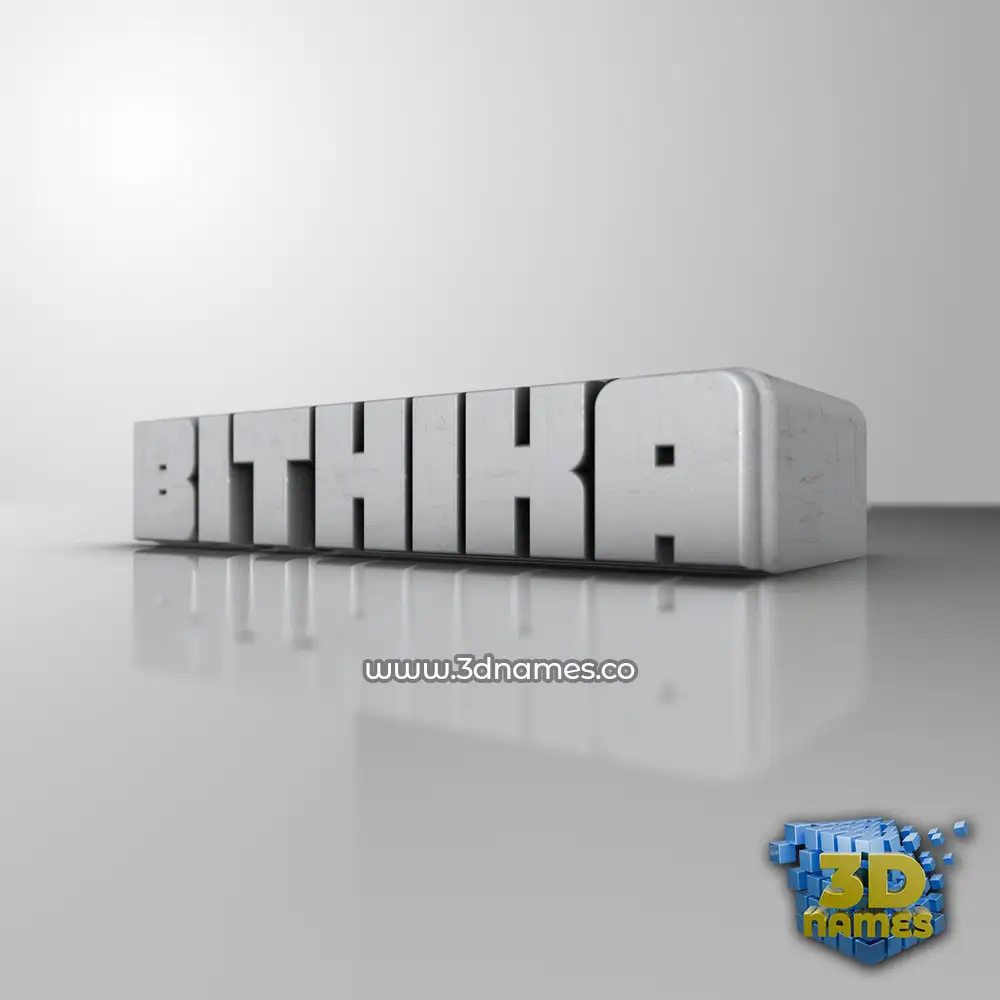 bithika in White Metro style - 3D name wallpaper