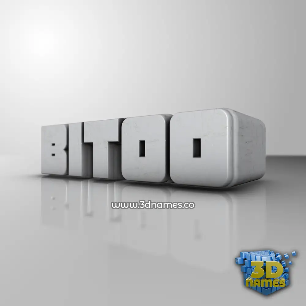 bitoo in White Metro style - 3D name wallpaper