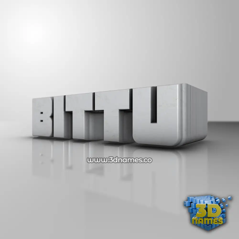 bittu in White Metro style - 3D name wallpaper
