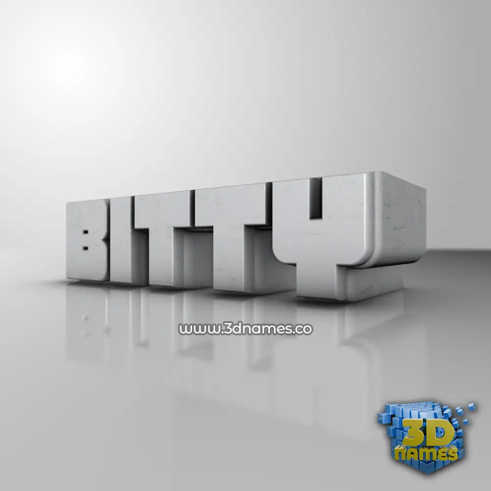 bitty in White Metro style - 3D name wallpaper