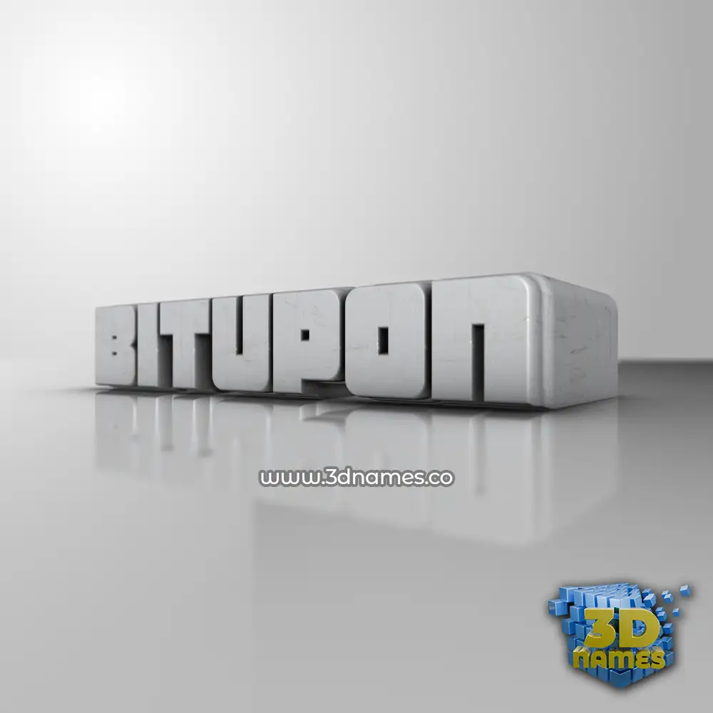 bitupon in White Metro style - 3D name wallpaper