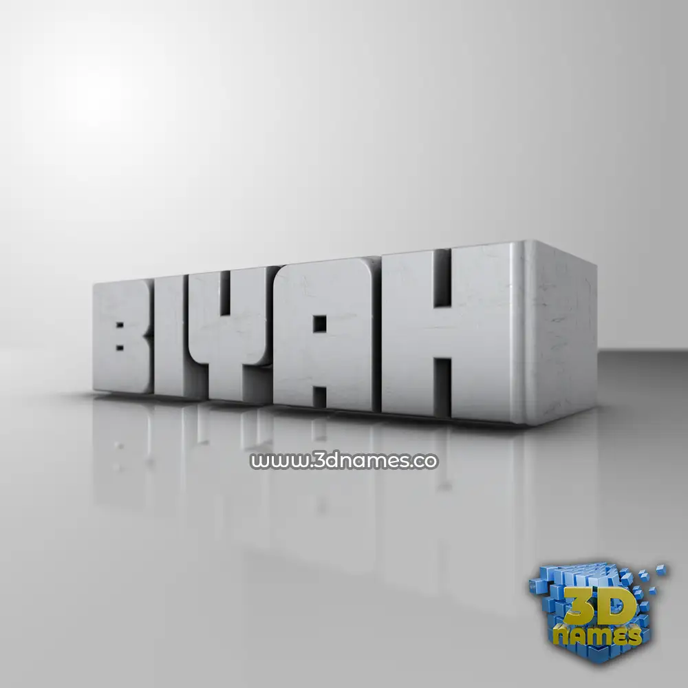 biyah in White Metro style - 3D name wallpaper