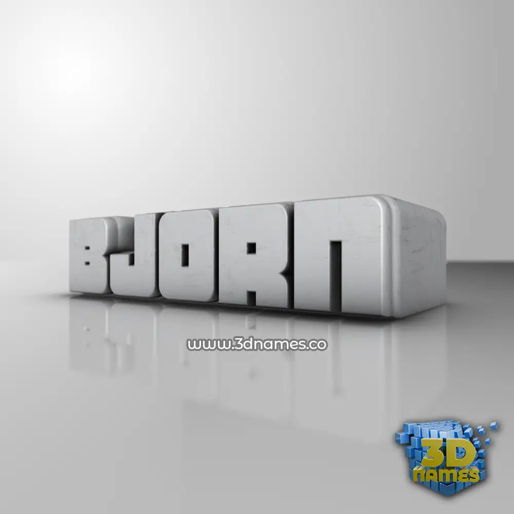 bjorn in White Metro style - 3D name wallpaper