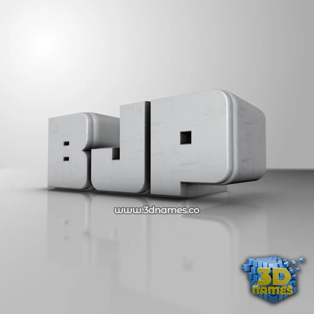 bjp in White Metro style - 3D name wallpaper