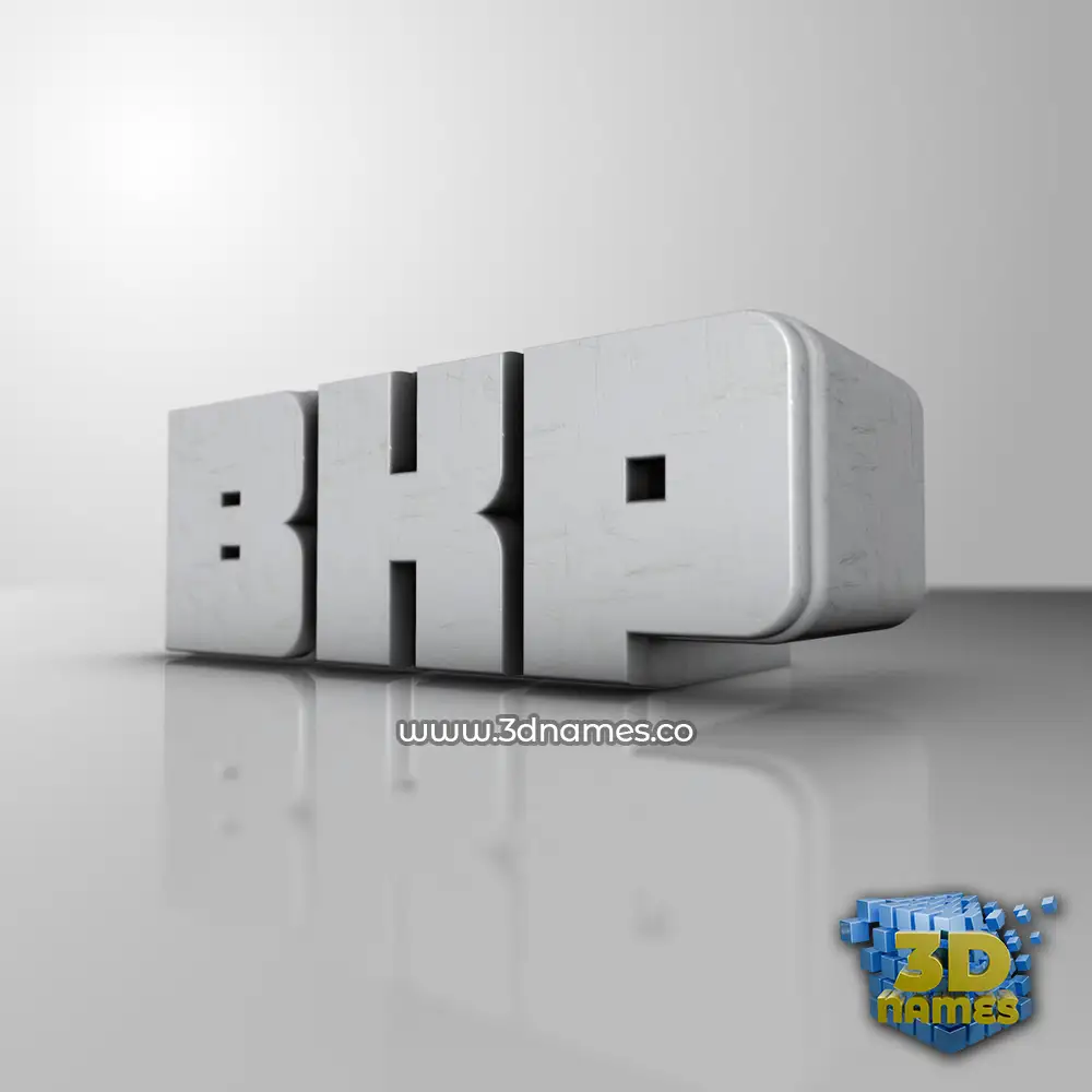 bkp in White Metro style - 3D name wallpaper
