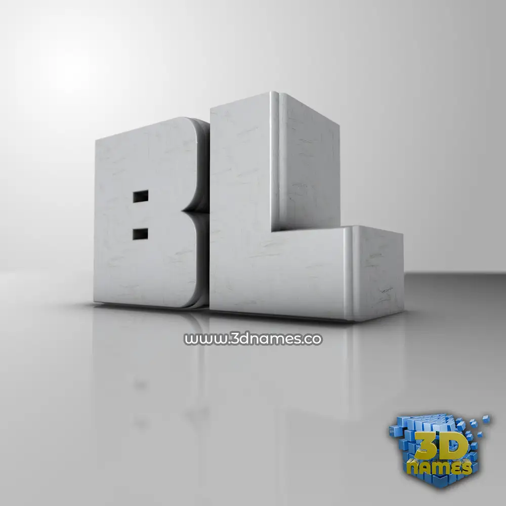bl in White Metro style - 3D name wallpaper