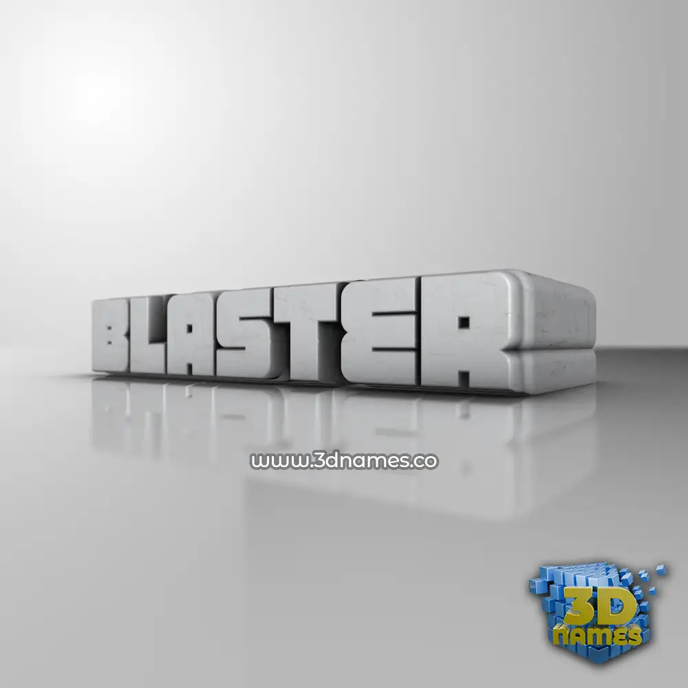 blaster in White Metro style - 3D name wallpaper
