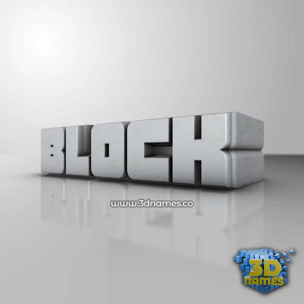 block in White Metro style - 3D name wallpaper
