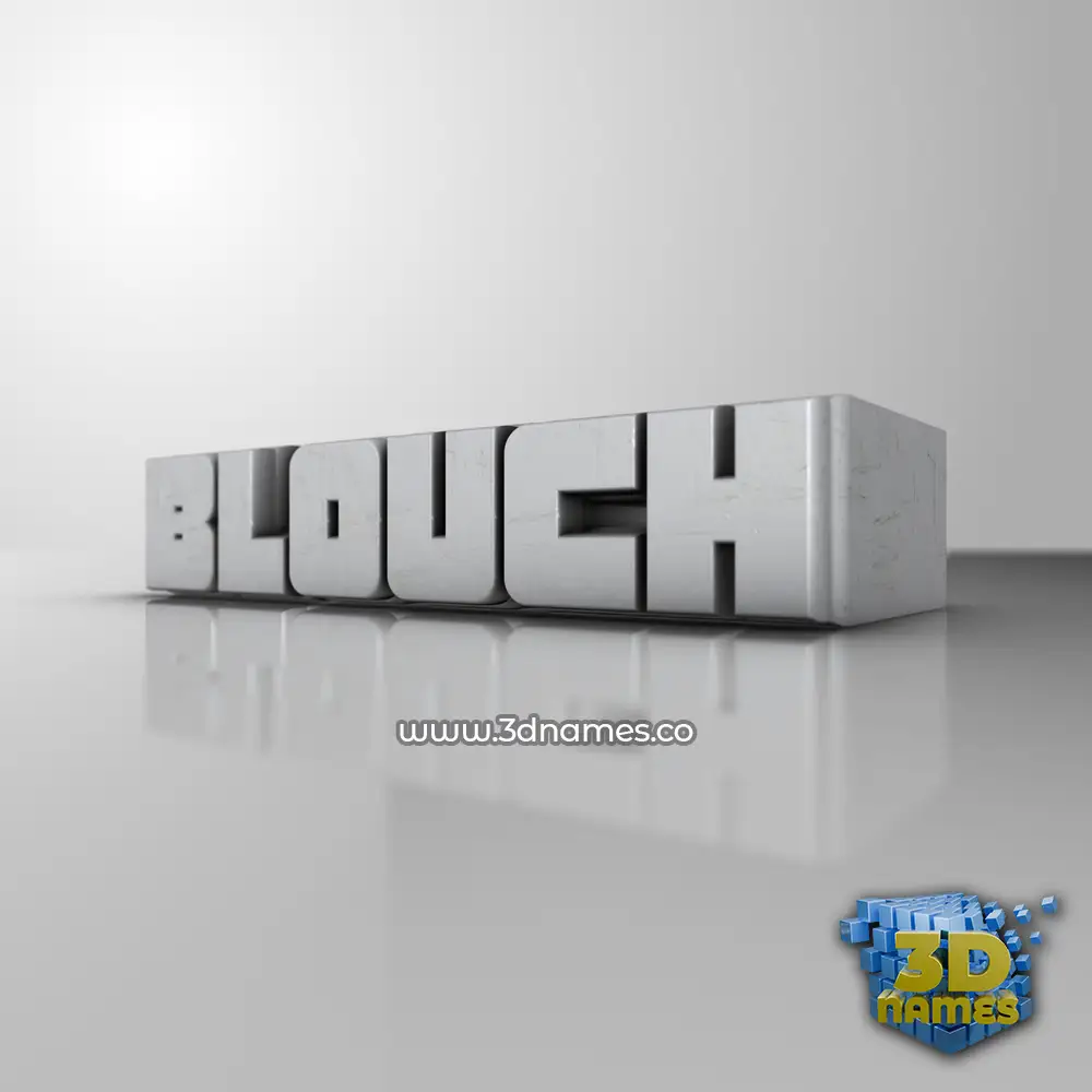 blouch in White Metro style - 3D name wallpaper