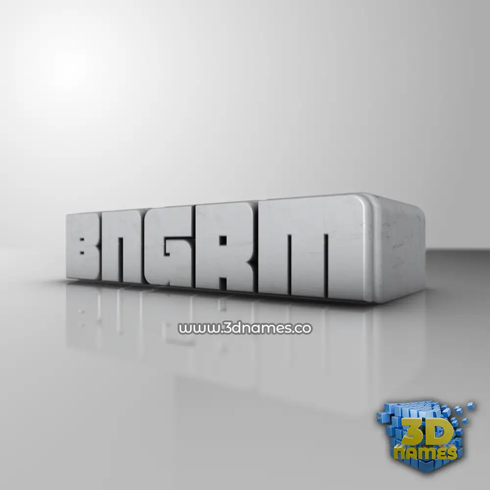 bngrm in White Metro style - 3D name wallpaper