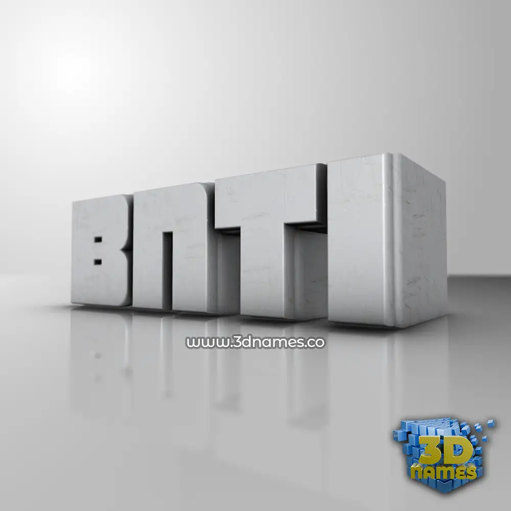 bnti in White Metro style - 3D name wallpaper