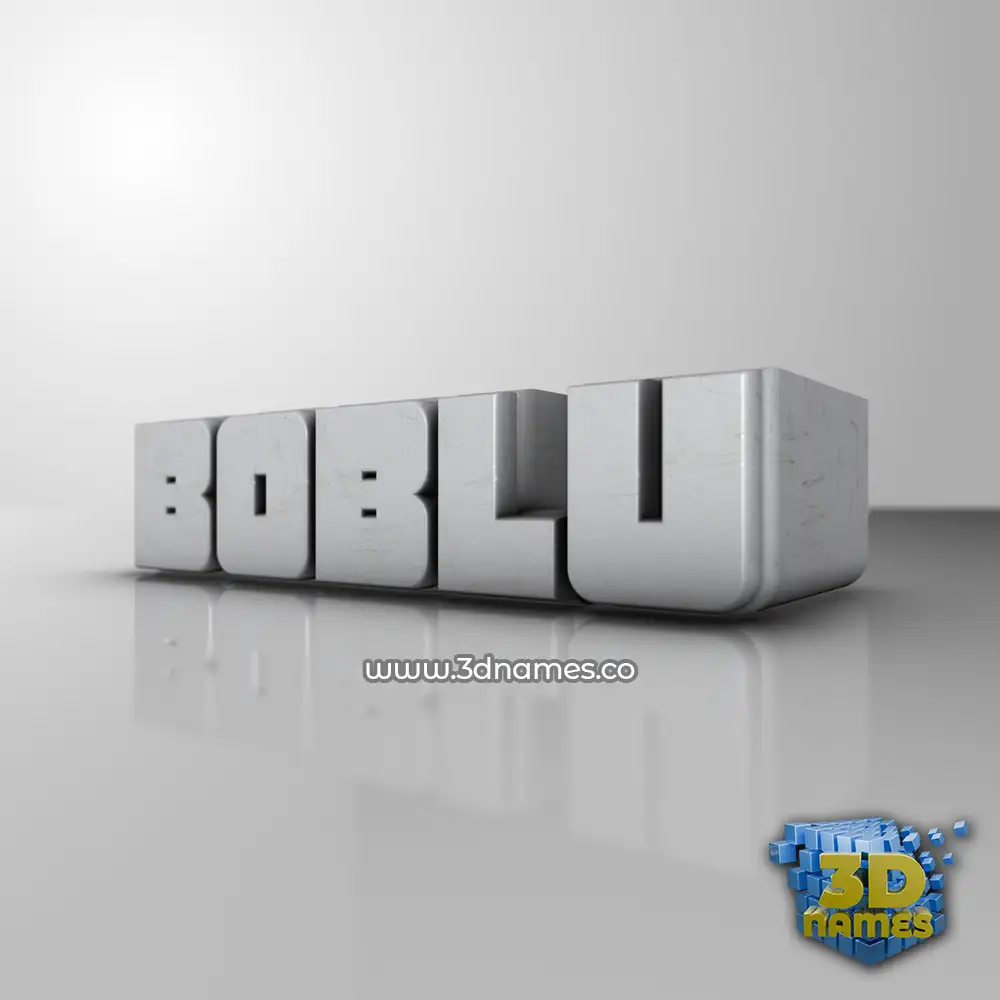 boblu in White Metro style - 3D name wallpaper