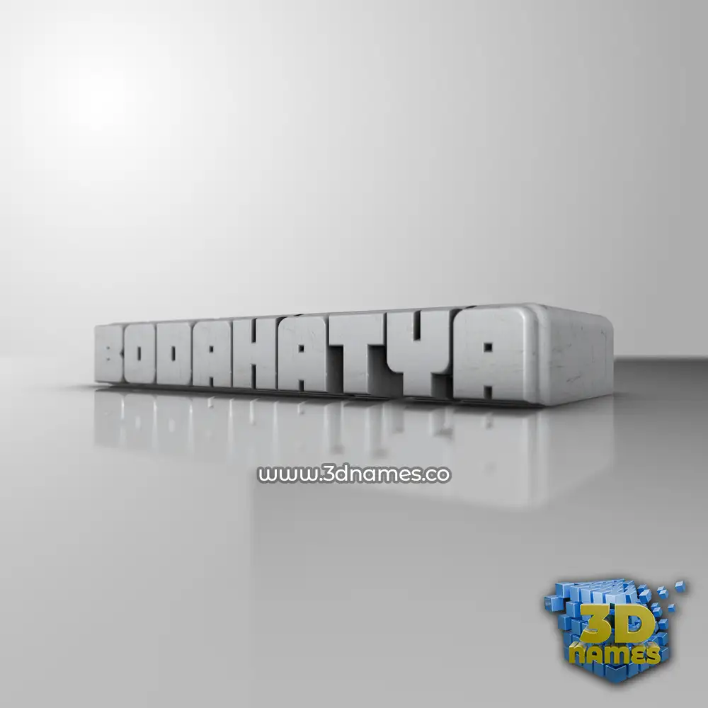 bodahatya in White Metro style - 3D name wallpaper