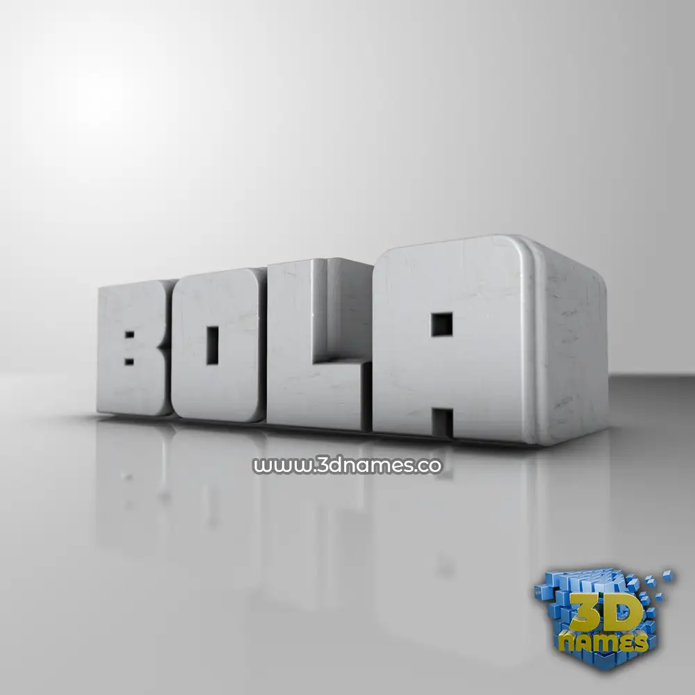 bola in White Metro style - 3D name wallpaper
