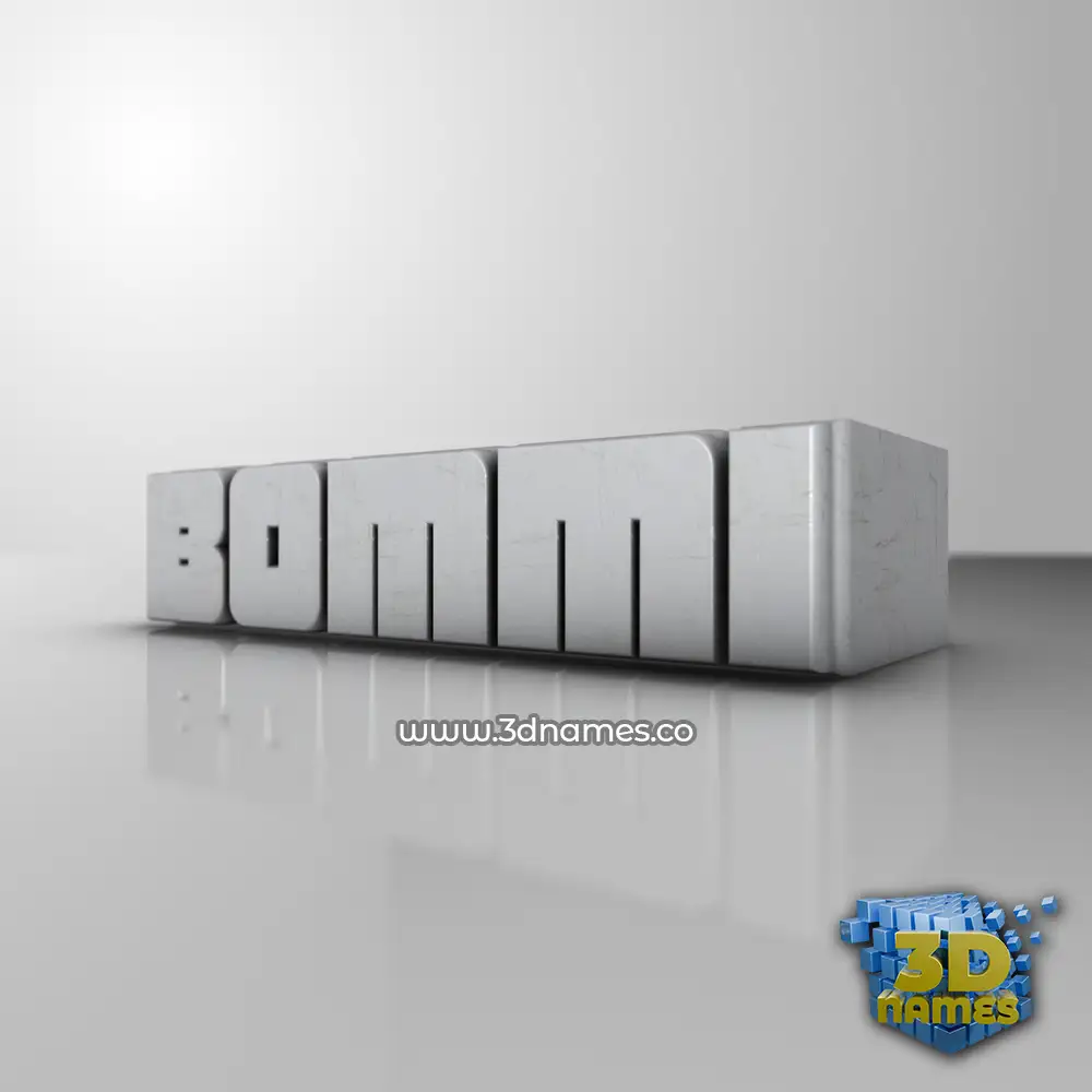 bommi in White Metro style - 3D name wallpaper